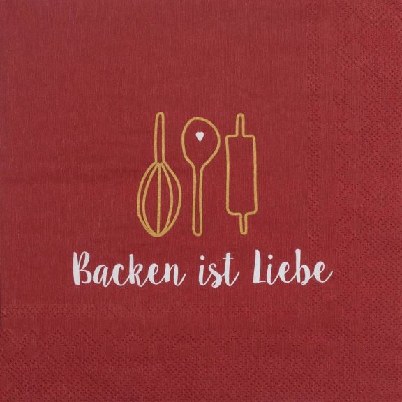 Räder Dining Weihnachtsservietten "Backen ist Liebe" 33 x 33 cm
