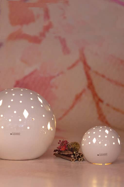 Tiziano Lichtkugel Nerone LED creme – weiß