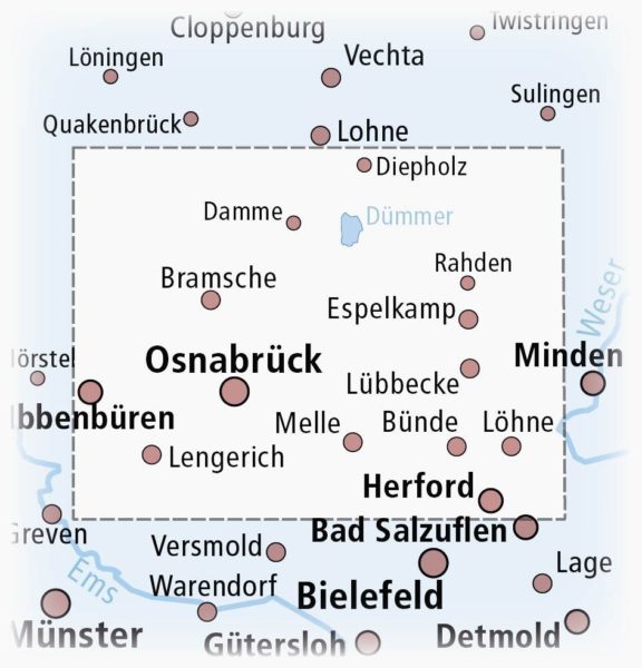 Osnabrücker Land - Naturpark Dümmer, Radkarte 1:100.000