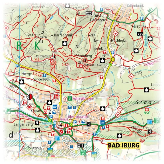 Bad Iburg - Bad Laer - Bad Rothenfelde - Bad Essen, Rad- und Wanderkarte 1:50.000