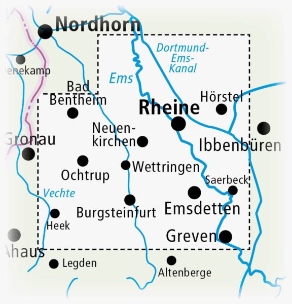 Rheine und Umgebung, Rad- und Wanderkarte 1:50.000