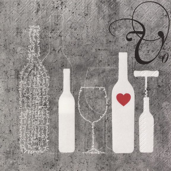 Räder Poesie Et Table Vino Weinserviette "Flaschen"