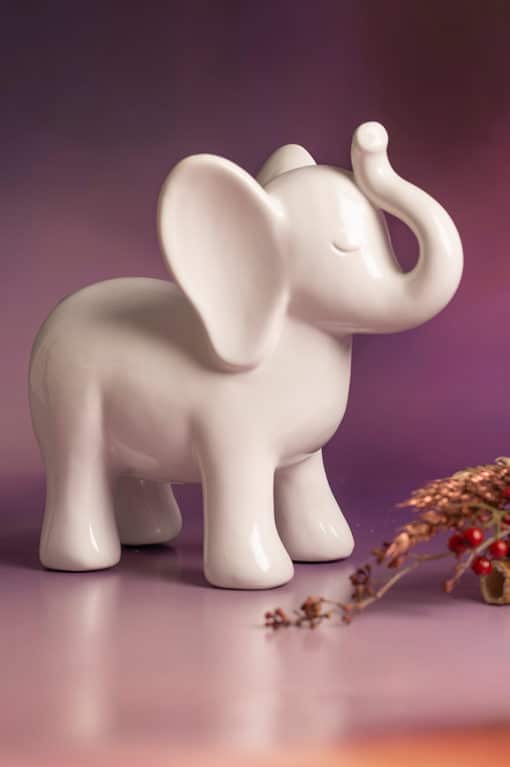 Tiziano Dekofigur Elefant Tarik stehend creme – weiß