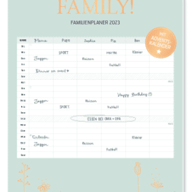 Grafik Werkstatt Familienplaner 2023 Hello Family! FSC Mix, NC-COC-026121