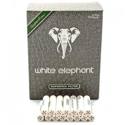 Pfeifenfilter White Elephant Superflow Meerschaum/Kohle 9mm 150 Stück