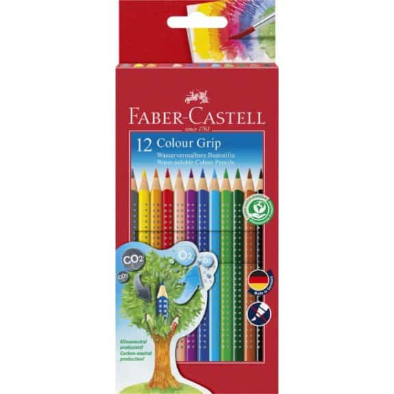 Faber Castell, Farbstift Colour GRIP, 12 Farben sortiert im Kartonetui