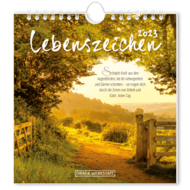 Grafik Werkstatt Postkartenkalender 2023 Lebenszeichen FSC Mix, NC-COC-026121