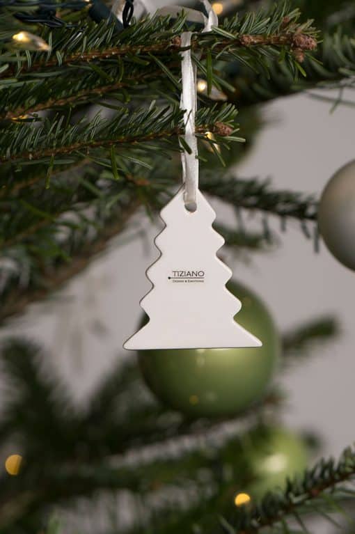 Tiziano, Profilhänger Baum 8cm weiß-creme