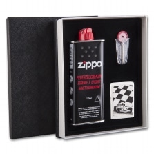 Zippo Feuerzeug Race Car creme mit Geschenkbox, Steine und Benzin
