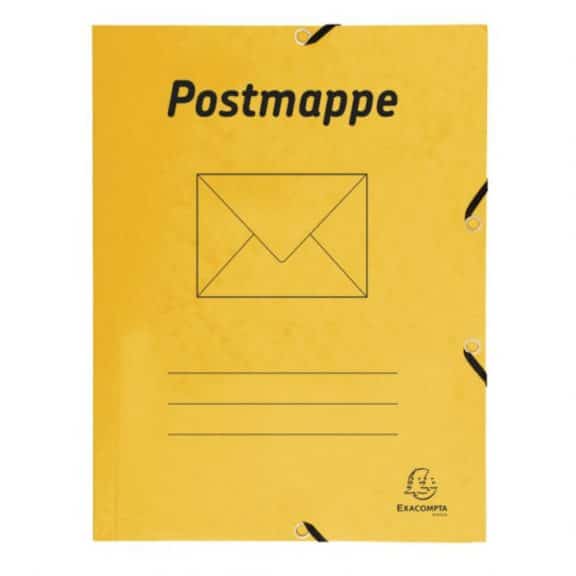 Exacompta Postmappe, A4, mit Gummizug, gelb