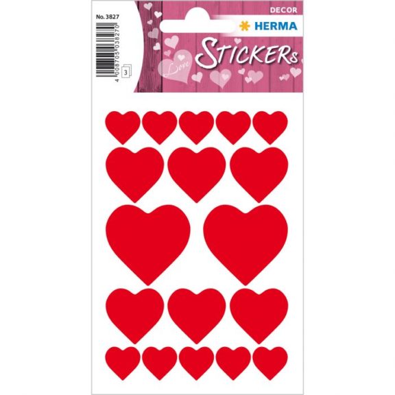 Herma Sticker DECOR Herzen Rot