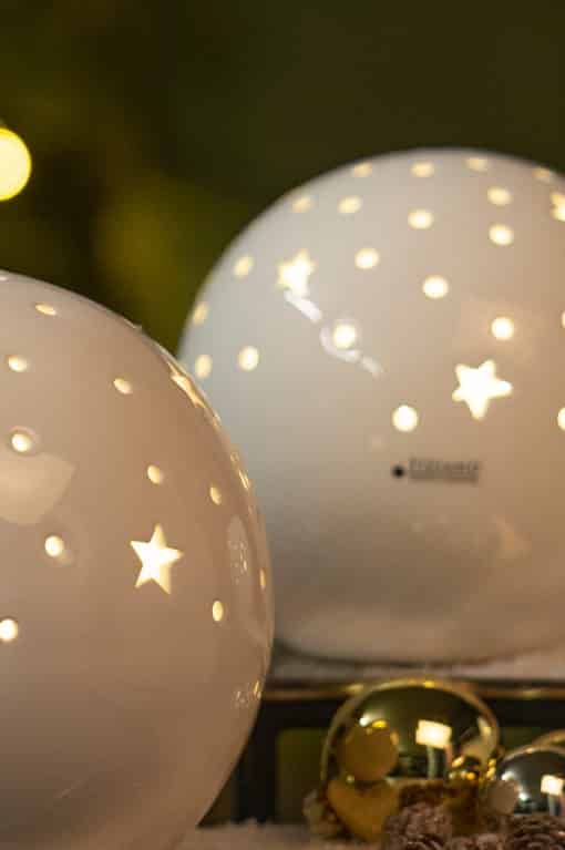 Lichtkugel Padova LED mit Sternen weiß-creme