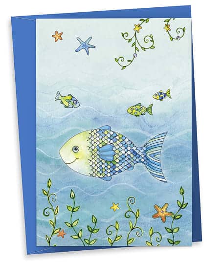 Groh Der Wunschfisch: 8 Blanko-Klappkarten mit Kuvert