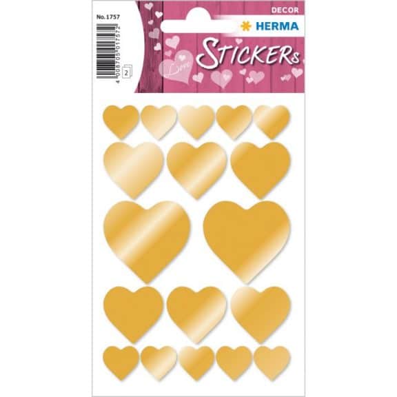 Herma Sticker DECOR Herzen Gold