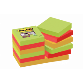 Post-it Haftnotiz super Sticky 48 X 48 mm, 3 Farben, 12 X 90 BL