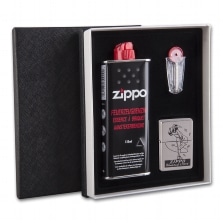 Zippo Feuerzeug Lady Wind chrom mit Geschenkbox, Steine und Benzin