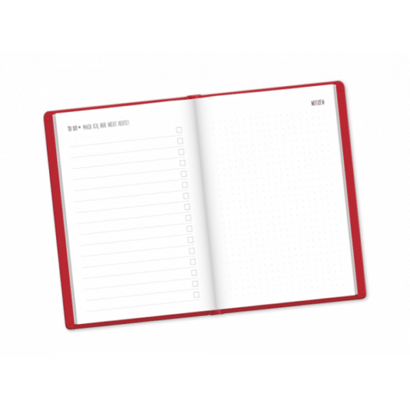 Grafik Werkstatt Terminplaner Lederlook 2023 Rot FSC Mix, NC-COC-026121