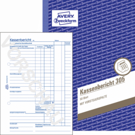 Zweckform Kassenbericht 305, A5, 50 Blatt