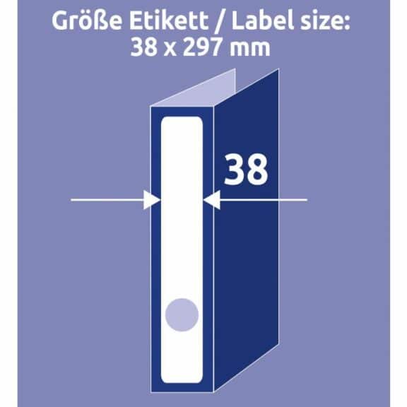 Zweckform, Ordner-Etiketten für schmale Ordner, lang, weiss, 38x297mm, 50 Etiketten
