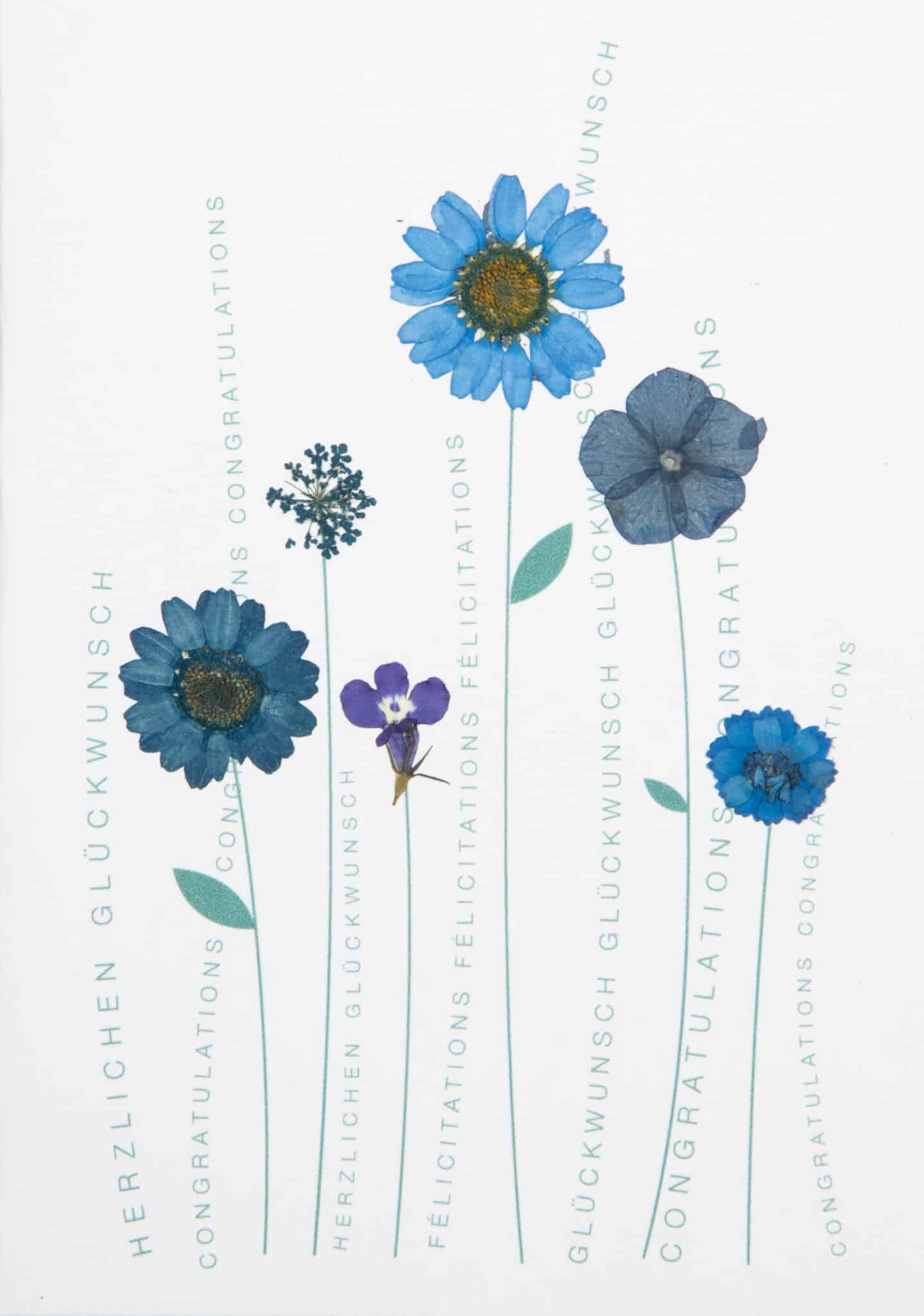 Räder, Herzblüten Karte "Glückwunsch"