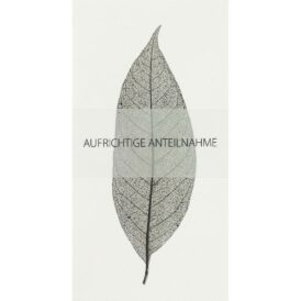 Räder Weisse Trauerkarte "Blatt"