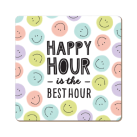 Grafik Werkstatt Korkuntersetzer Happy Hour