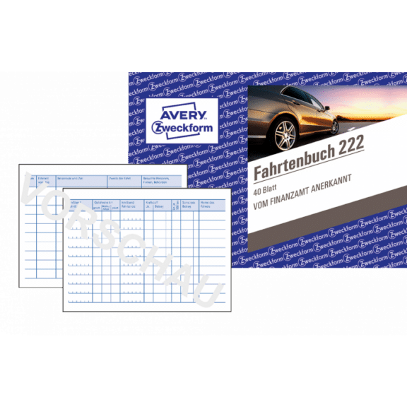 Zweckform Fahrtenbuch, für PKW, A6 quer, 80 Seiten für 390 Fahrten