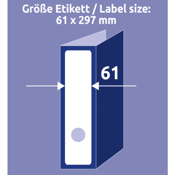 Zweckform, Ordner-Etiketten A4 mit Ultragrip 61x297 mm , 10 Bogen/30 Etiketten weiss