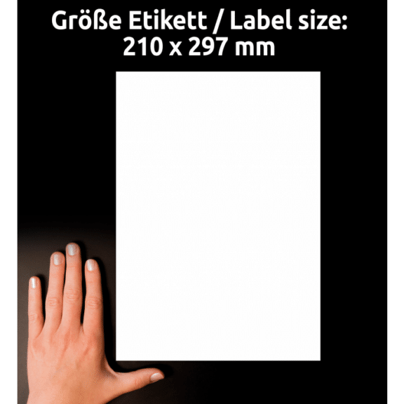 Zweckform Universal-Etiketten A4 mit Ultragrip, 210x297 mm 100 Bogen/100 Etiketten weiss