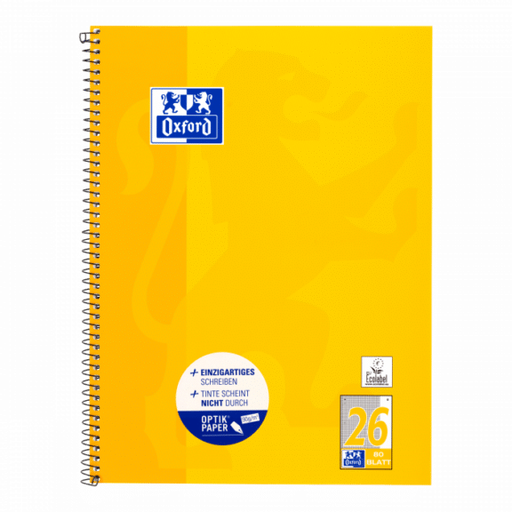 Oxford Collegeblock Lineatur 26 kariert mit Rand 80 Blatt