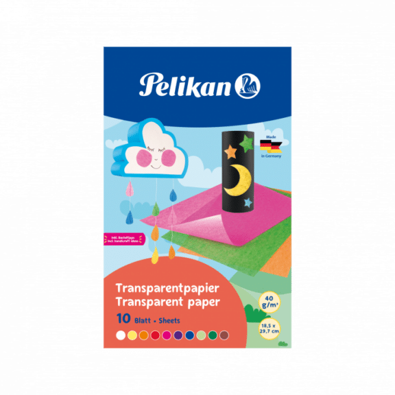 Pelikan, Transparentpapier 233M/10, Mappe mit 10 Blatt in 10 Farben