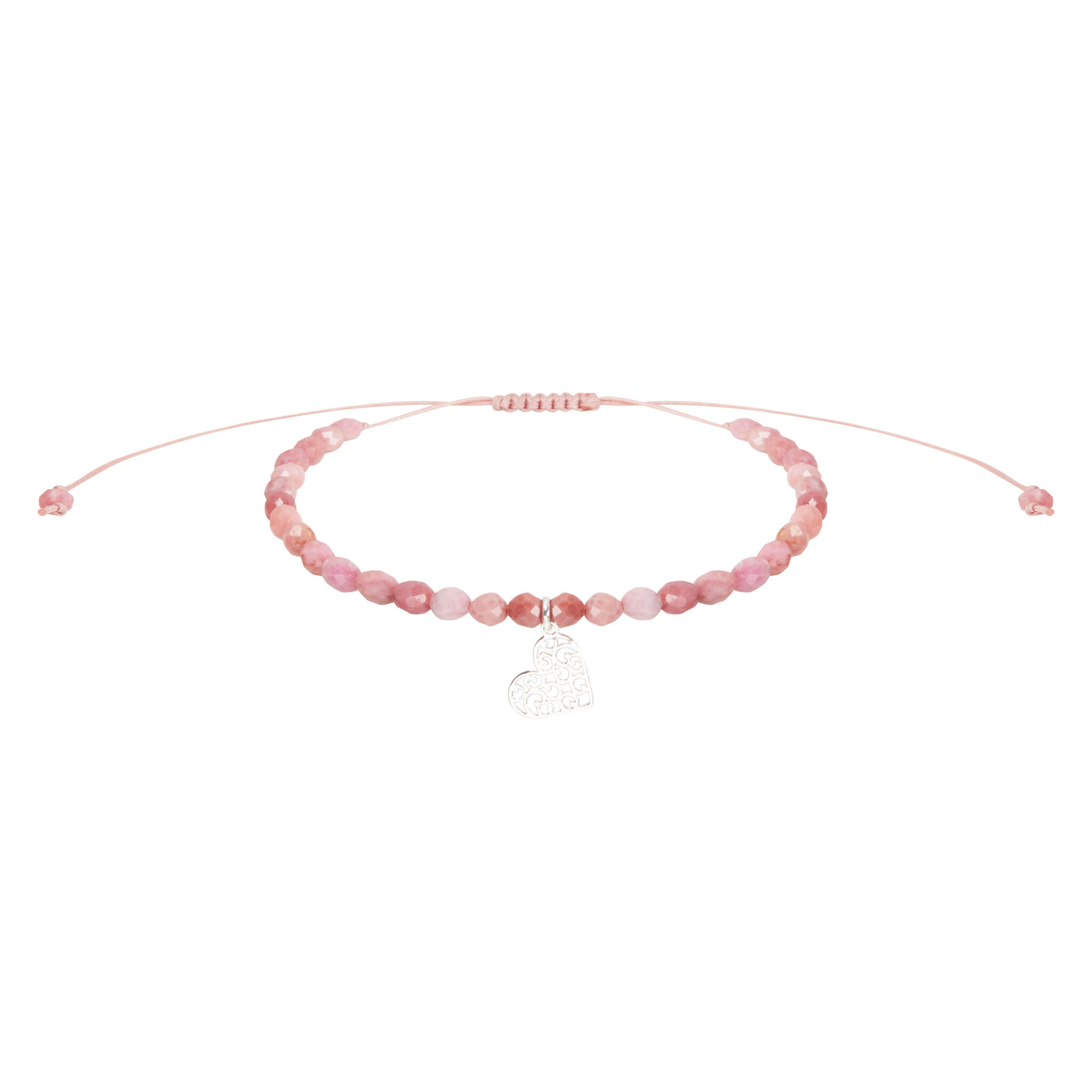 hca Armband - "Beauty of nature" - versilbert - Thulit - Herz