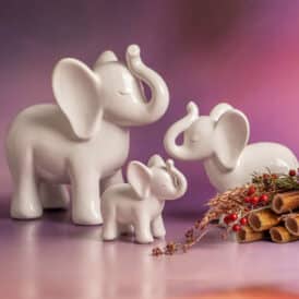 Tiziano Dekofigur Elefant Tarik stehend creme – weiß