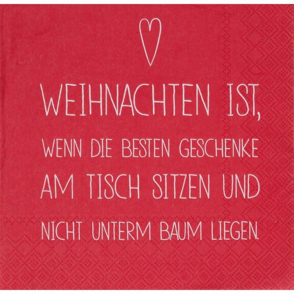 Räder, Servietten "Weihnachten ist ..."