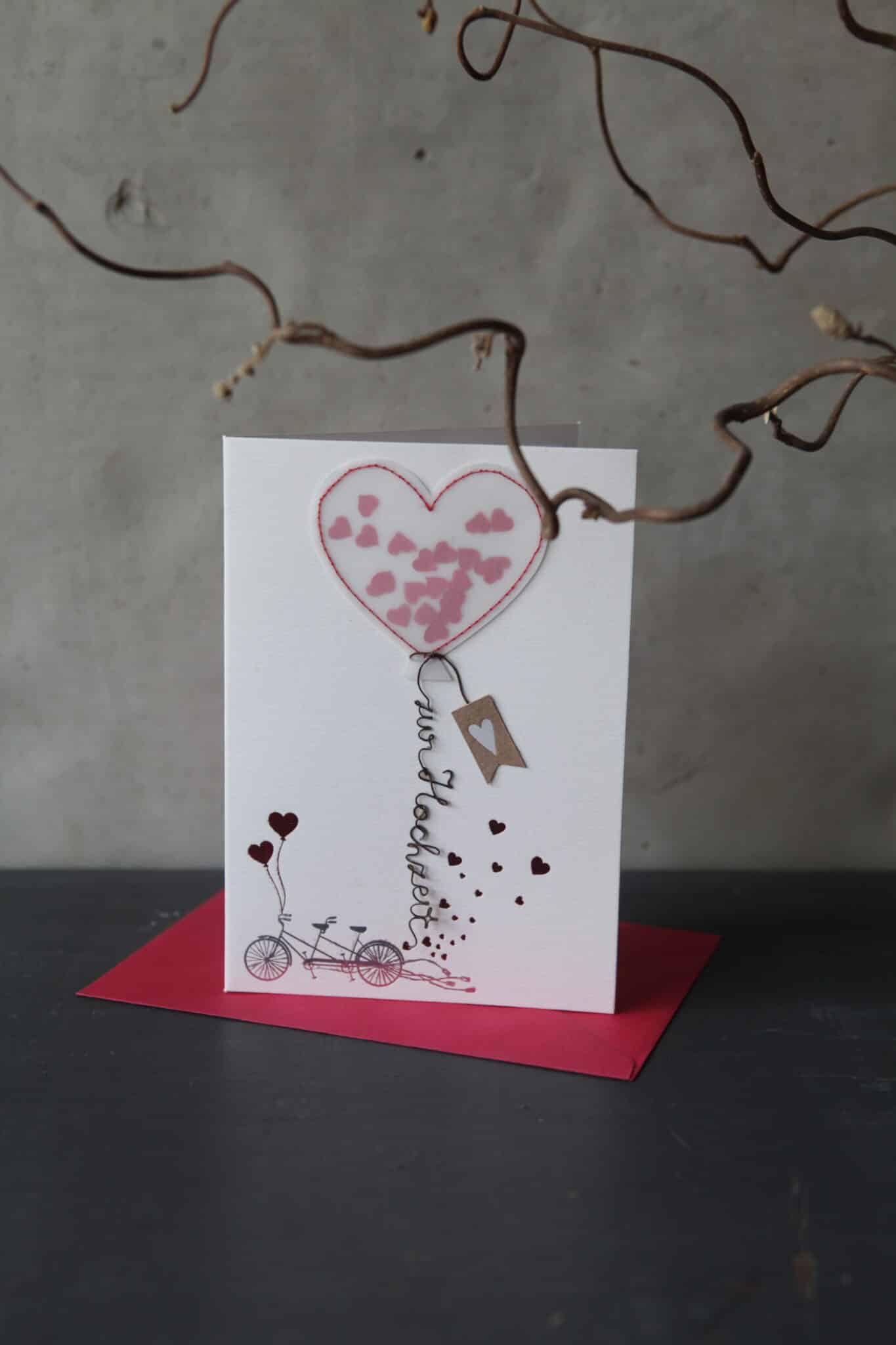 Good old friends, Luftballonkarte "Goldhochzeit"