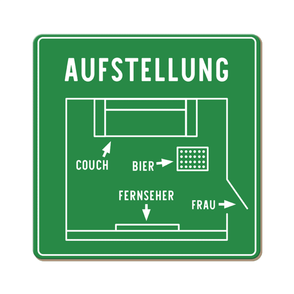 Grafik Werkstatt Korkuntersetzer "Aufstellung"