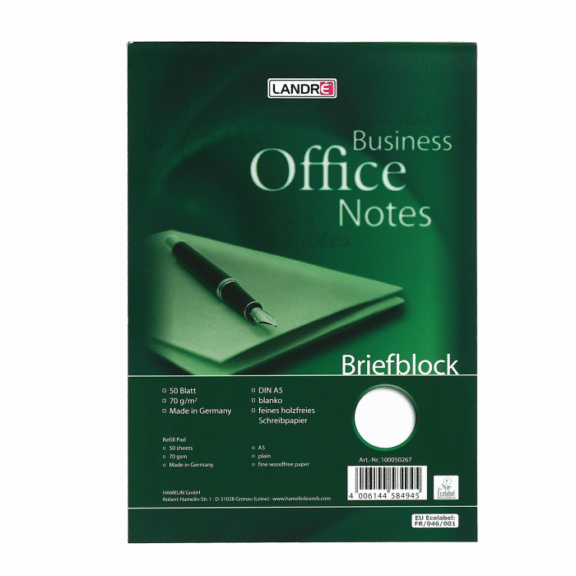 Landre Briefblock Office A5 Kopfgeleimte Blanko