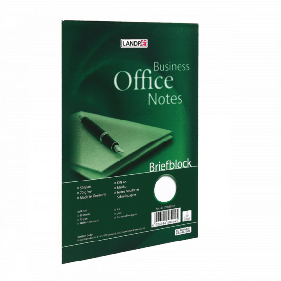 Landre Briefblock Office A5 Kopfgeleimte Blanko