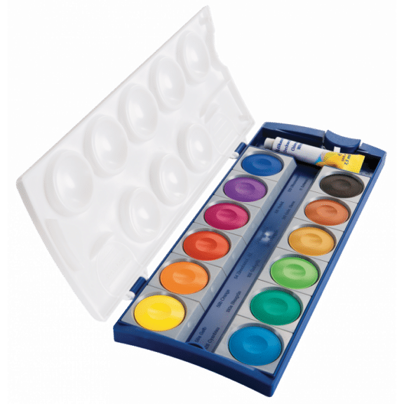 Pelikan Deckfarbenkasten 735K/12, Kasten mit 12 Farben & Deckweiss K 12