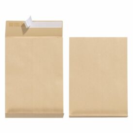 Faltentasche 4cm B4, mit Haftklebung, braun, 130 g/qm
