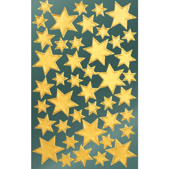 Design Weihnachtssticker, Glanzpapier, Sterne, gold, 96 Aufkleber