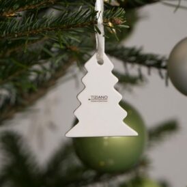 Tiziano, Profilhänger Baum 8cm weiß-creme