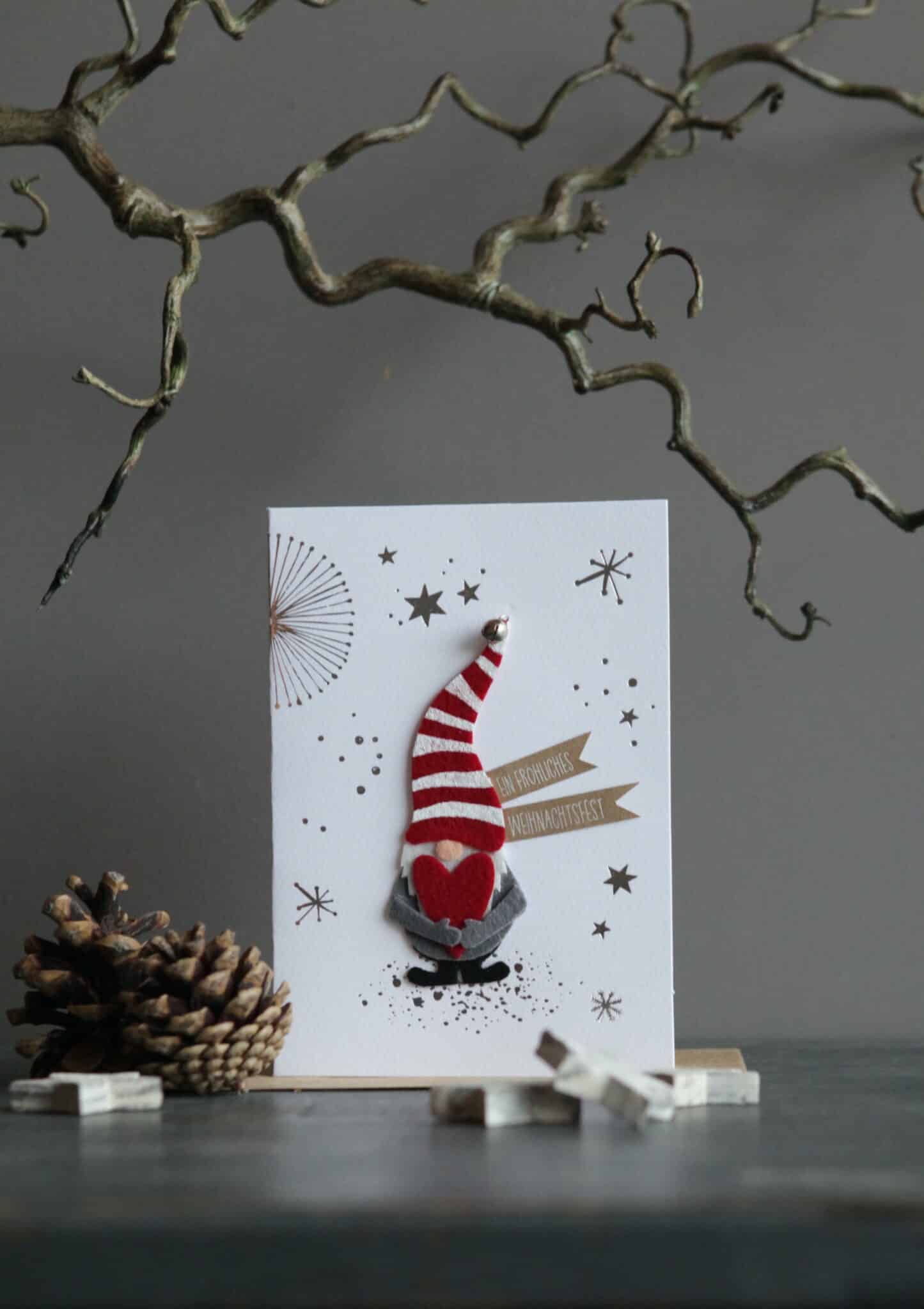 Good old friends, Winterwichtelkarte "Merry Christmas"