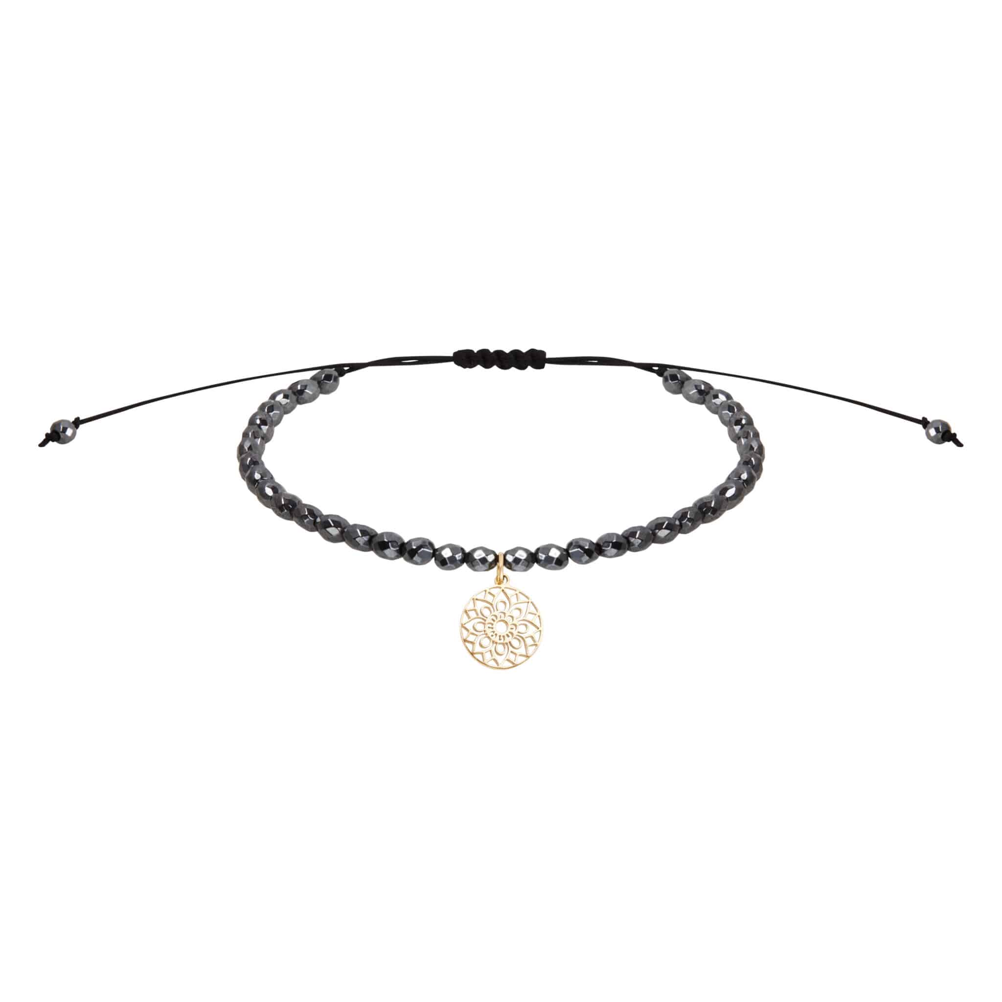 hca Armband - "Beauty of nature"- vergoldet - Hämatit - Mandala des Glücks