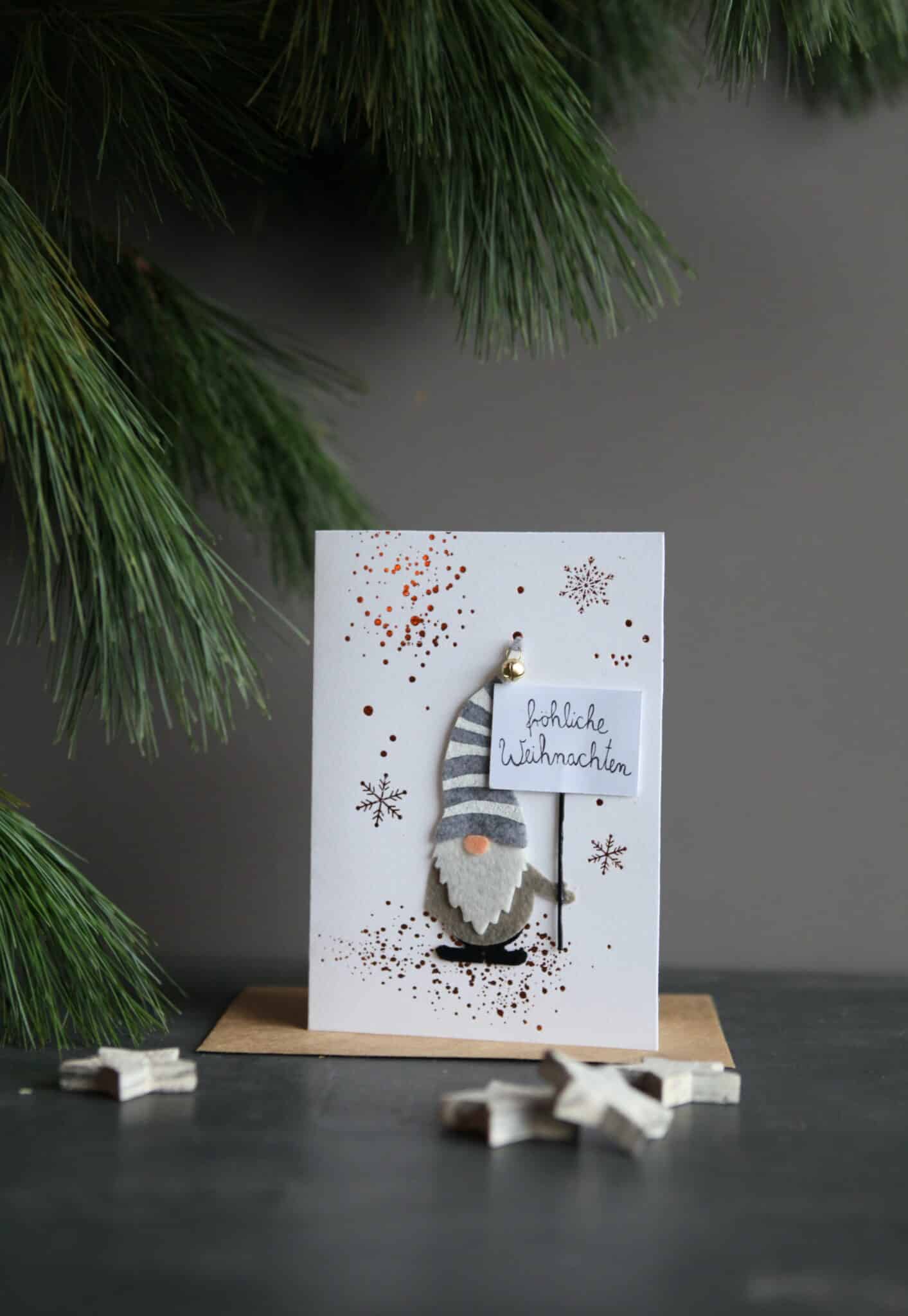 Good old friends, Winterwichtelkarte "Merry Christmas"