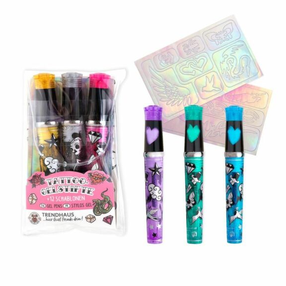 Trendhaus Tattoos Studio Gelstifte Glitzer 3er Set