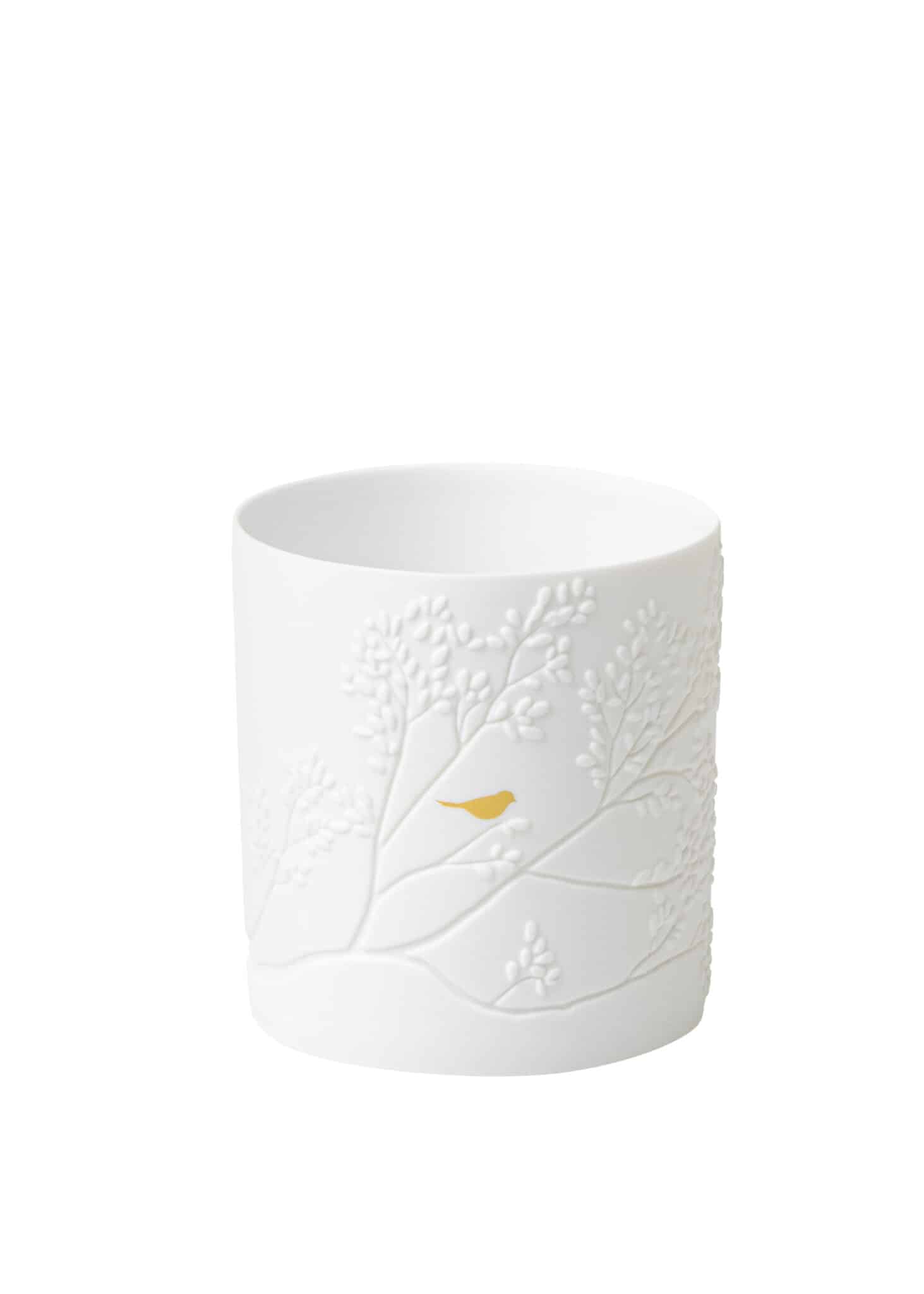 Räder Porzellangeschichten. Teelichthalter "Goldvogel"