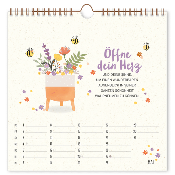 Grafik Werkstatt Wandkalender "Bee happy"