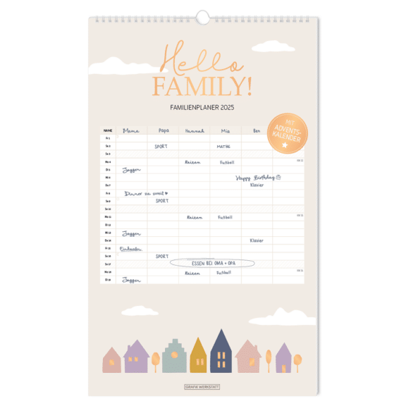 Grafik Werkstatt Familien- und Paarplaner "Hello Family!"