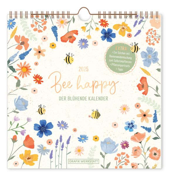 Grafik Werkstatt Wandkalender "Bee happy"